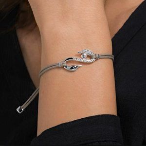 Swarovski® Power Rhodium plated Swarovski Crystal Adjustable Bracelet